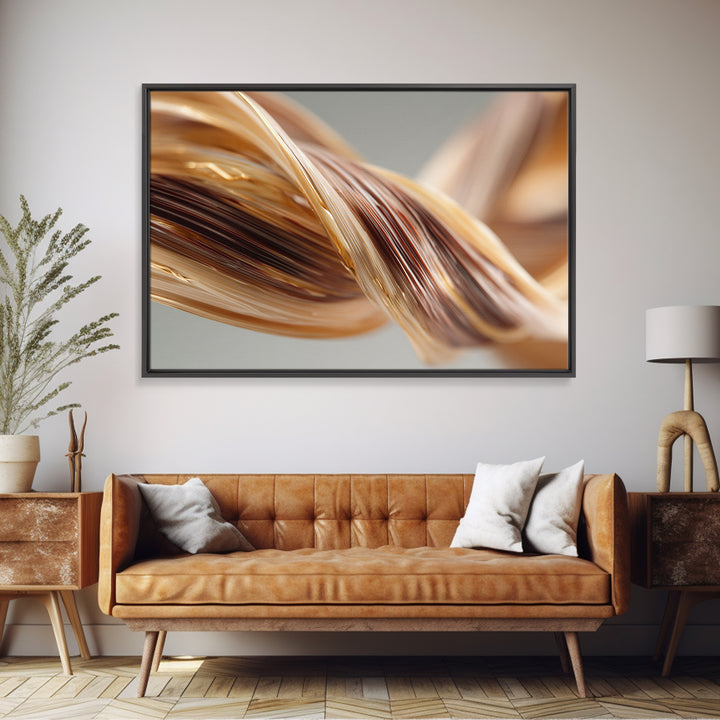 Hair Strands Turning into Abstract Ribbons Canvas Print, Hair Salon Art, Hairdresser Gifts, Living Room Decor, Style, HSA-3x2-97