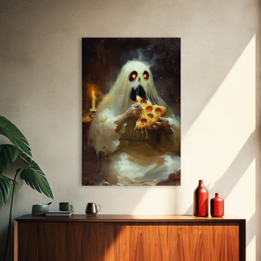 Halloween Skeleton Violinist Framed Canvas Print, Quirky Spooky Decor, Living Room Art, Fun Halloween Wall Art, Home Decor Vintage Style Art