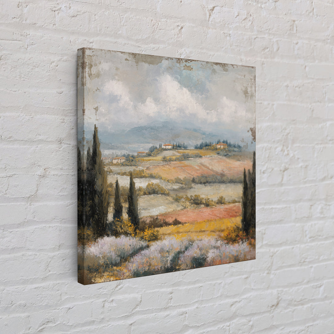 Sunset over Lavender Field Canvas Print, Impressionist Art, Landscape Wall Art, Living Room Decor, Fine Art, Impression, IMP-1x1-14