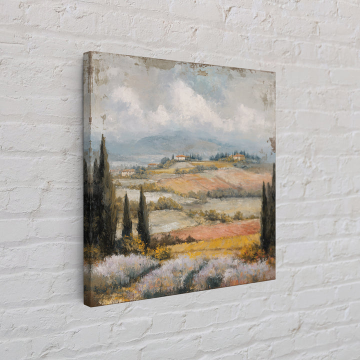 Sunset over Lavender Field Canvas Print, Impressionist Art, Landscape Wall Art, Living Room Decor, Fine Art, Impression, IMP-1x1-14