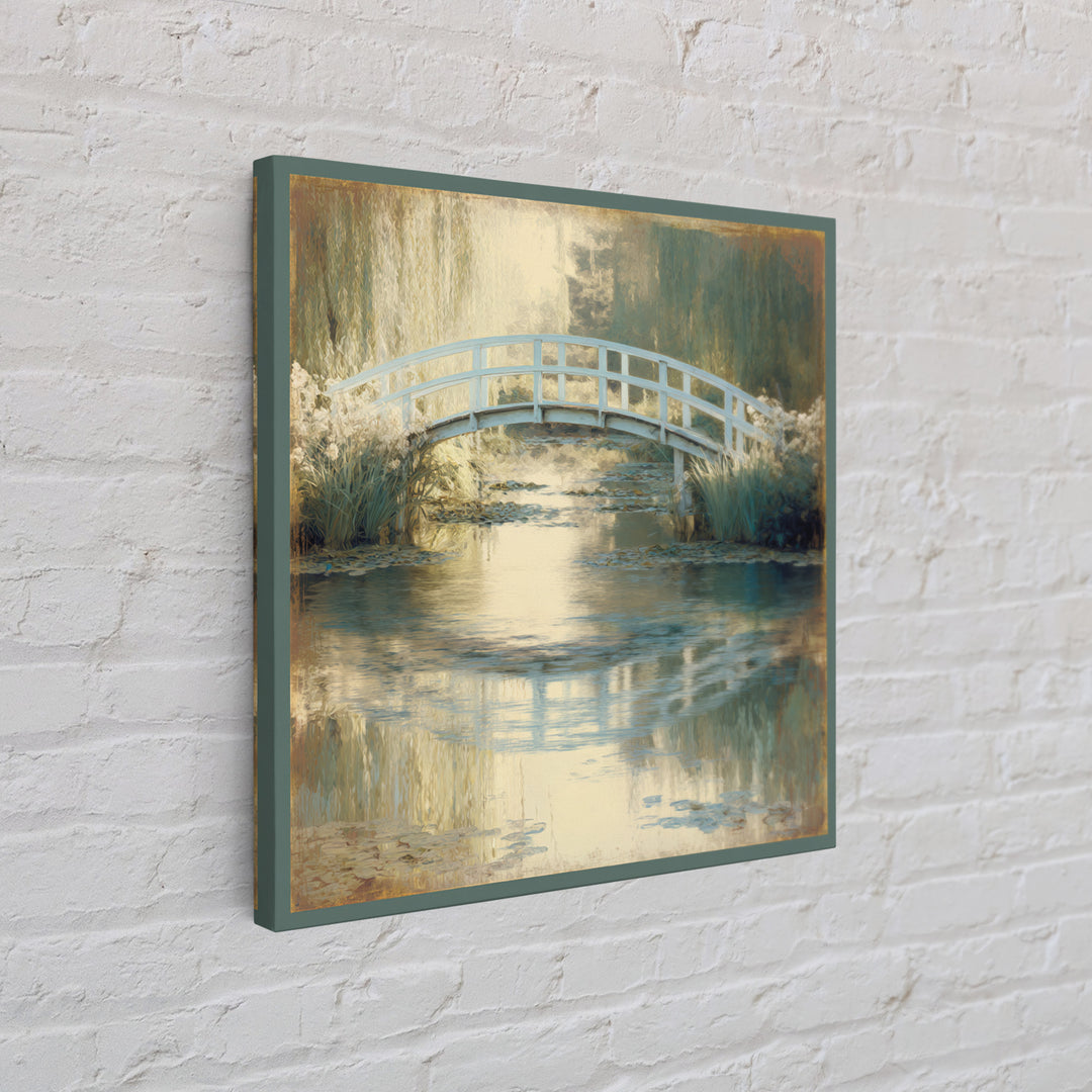 Water Garden Bridge Canvas Print, Impressionist Art, Abstract Painting, Living Room Decor, Fine Art, Impression, Modern Decor, IMP-1x1-18