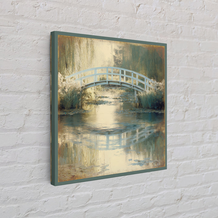 Water Garden Bridge Canvas Print, Impressionist Art, Abstract Painting, Living Room Decor, Fine Art, Impression, Modern Decor, IMP-1x1-18