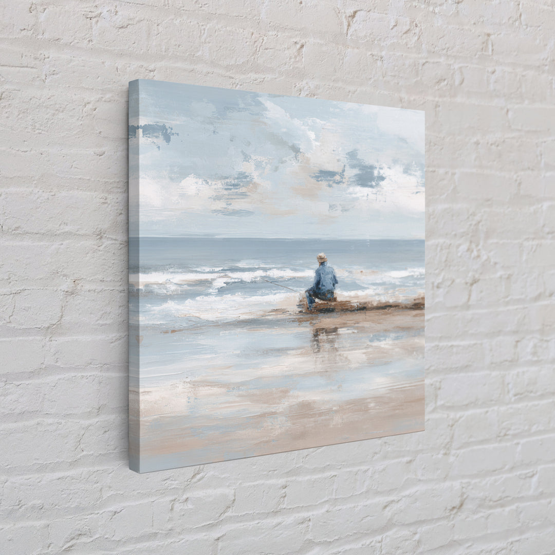 Coastal Beach Figures Canvas Print, Impressionist Art, Wall Art Framed, Living Room Decor, Fine Art, Impression, Flower Print, IMP-1x1-19