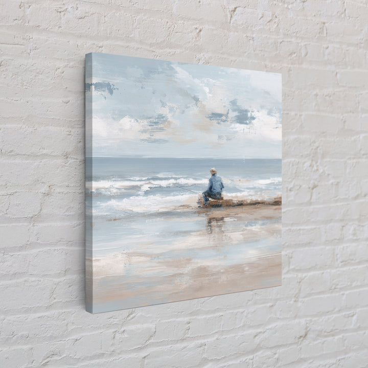 Coastal Beach Figures Canvas Print, Impressionist Art, Wall Art Framed, Living Room Decor, Fine Art, Impression, Flower Print, IMP-1x1-19
