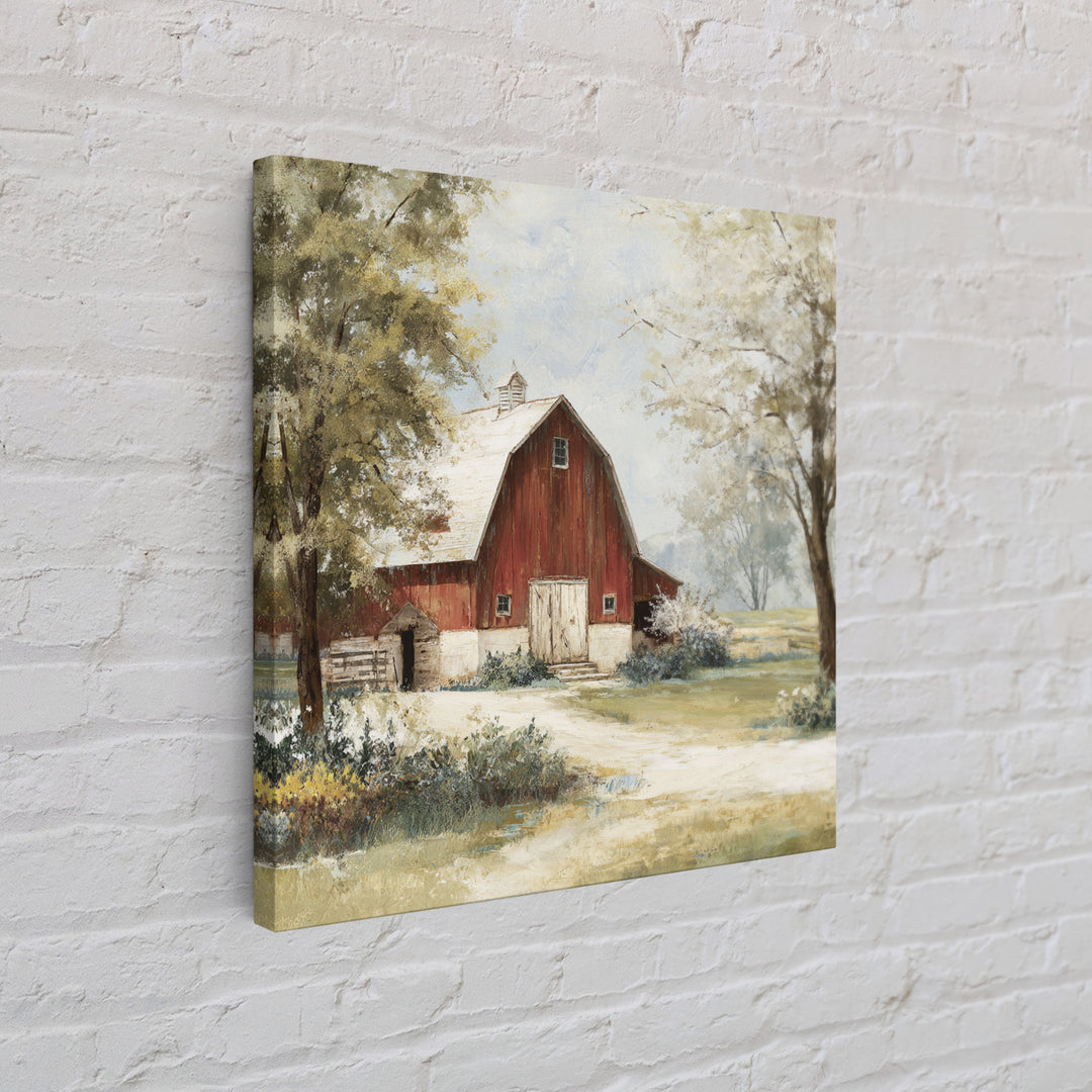 Country Lane with Flickering Sunlight Canvas Print, Impressionist Art, Floral Wall Art, Living Room Decor, Oil Painting, IMP-1x1-22
