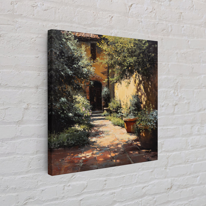 Garden Path Covered Canvas Print, Impressionist Art, Flower Print, Living Room Decor, Watercolor Art, Impression, IMP-1x1-26