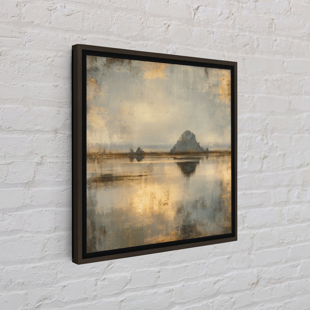 Haystacks Glowing at Golden Hour Framed Canvas Print, Impressionist Art, Oil Painting, Living Room Decor, Impression, IMP-1x1-28