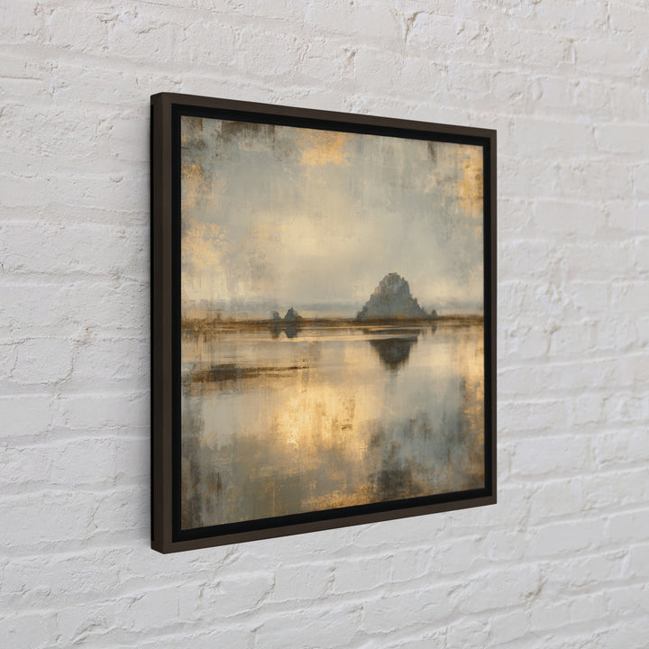 Haystacks Glowing at Golden Hour Framed Canvas Print, Impressionist Art, Oil Painting, Living Room Decor, Impression, IMP-1x1-28