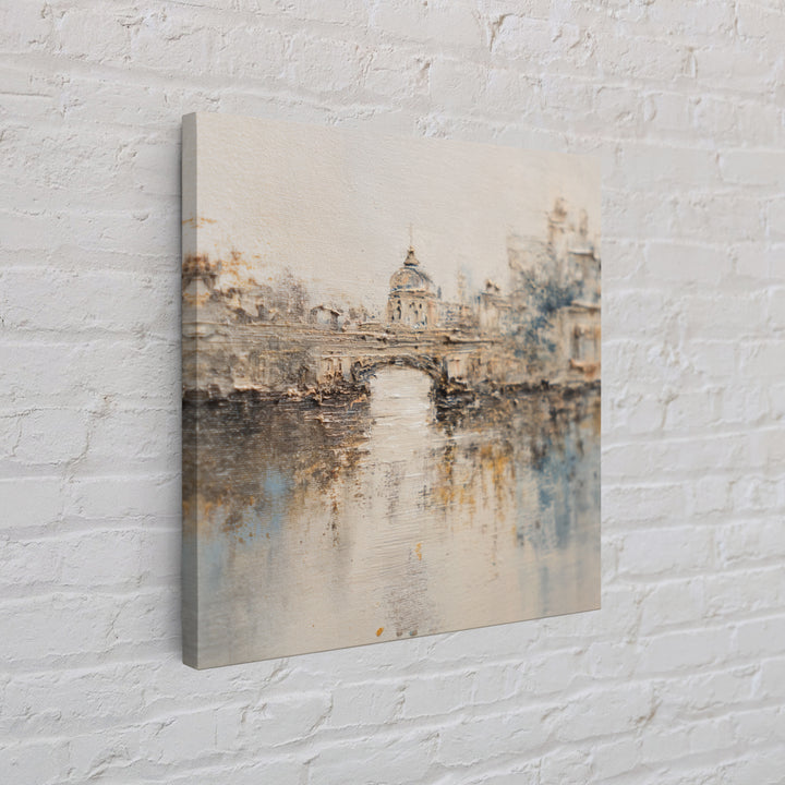 Paris Bridge Reflected Canvas Print, Impressionist Art, Living Room Wall Art, Living Room Decor, Fine Art, Impression, IMP-1x1-31