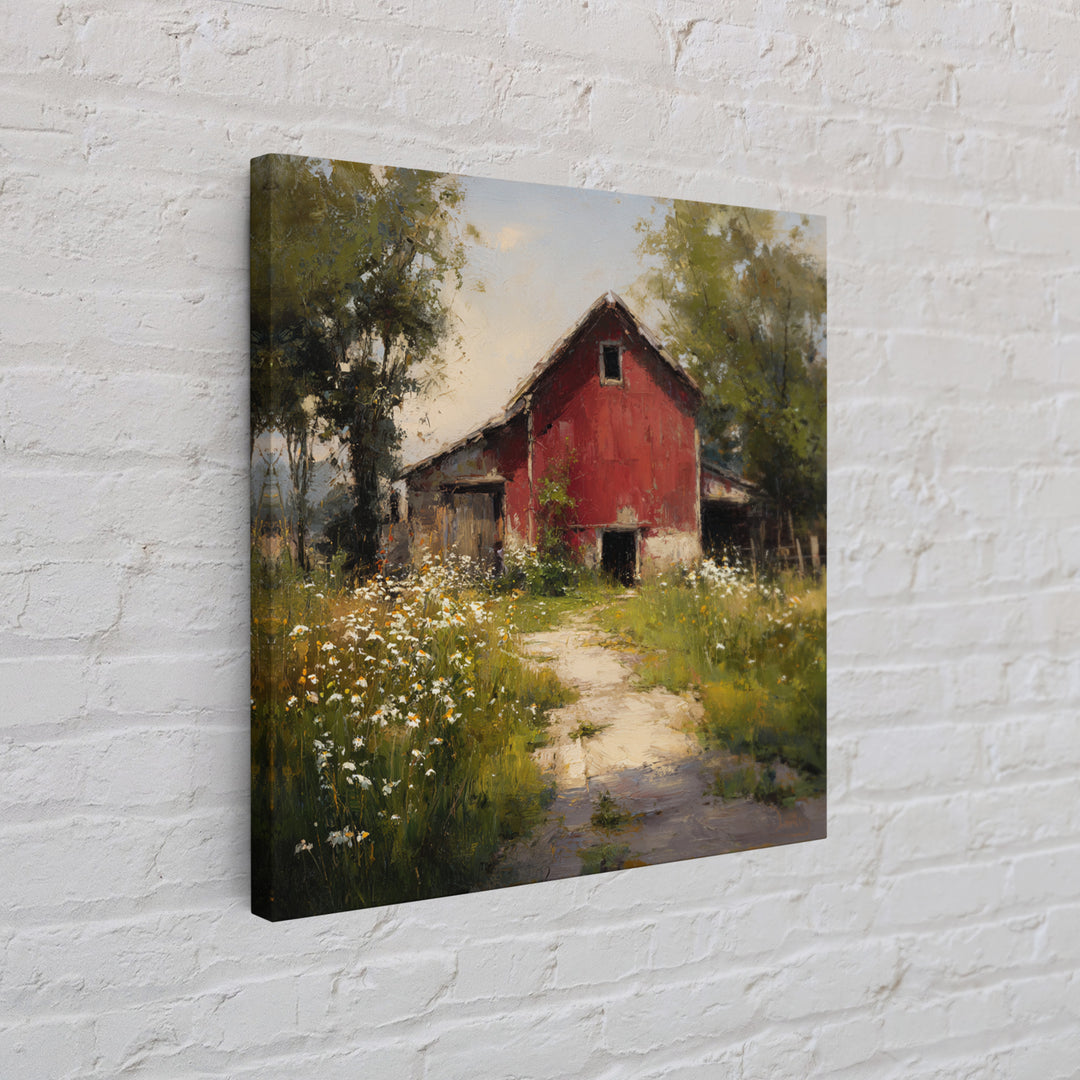 Country Lane with Flickering Sunlight Framed Canvas Print, Impressionist Art, Colorful Wall Art, Living Room Decor, Impression, IMP-1x1-46