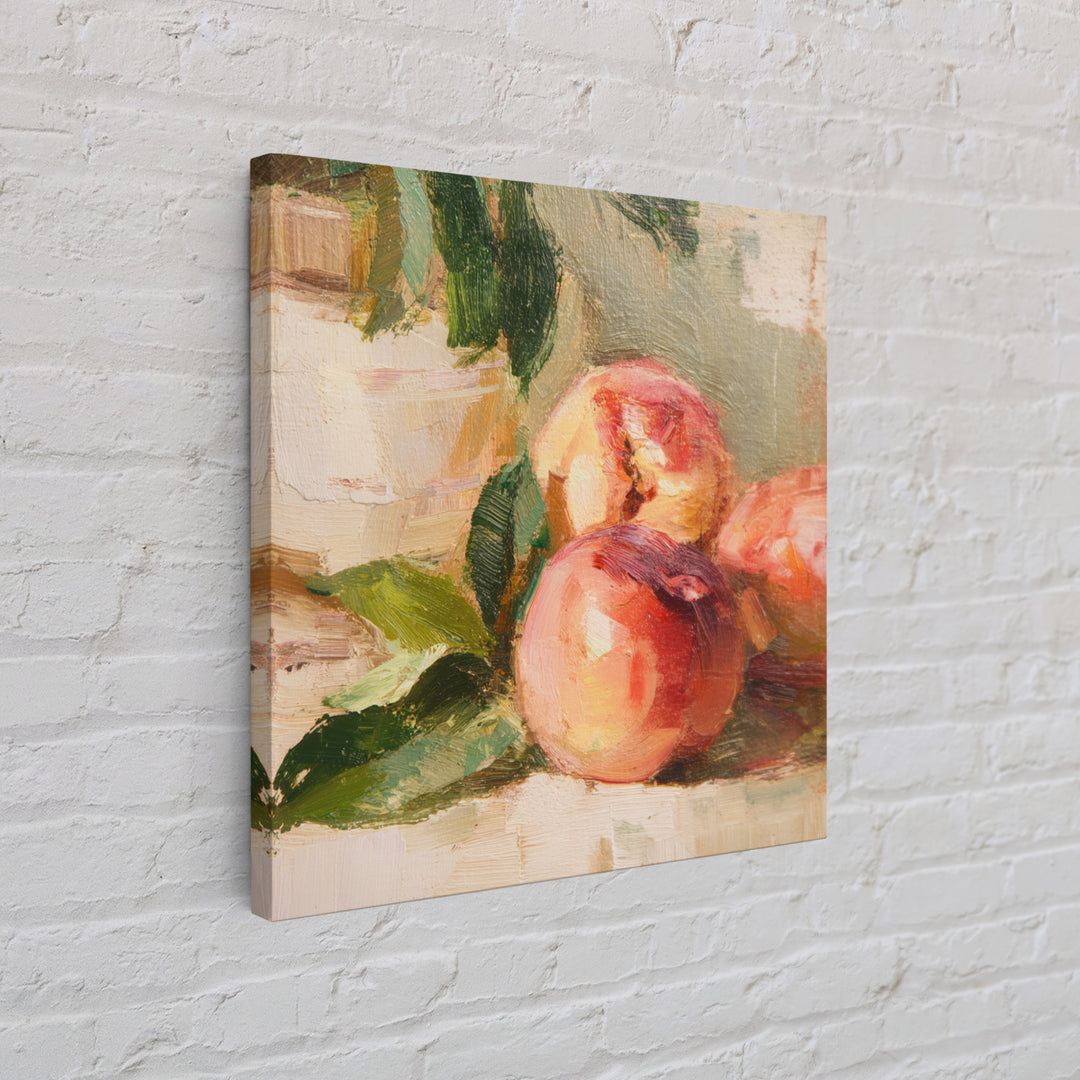 Still Life of Peaches Framed Canvas Print, Impressionist Art, Modern Wall Art, Living Room Decor, Fine Art, Impression, IMP-1x1-47