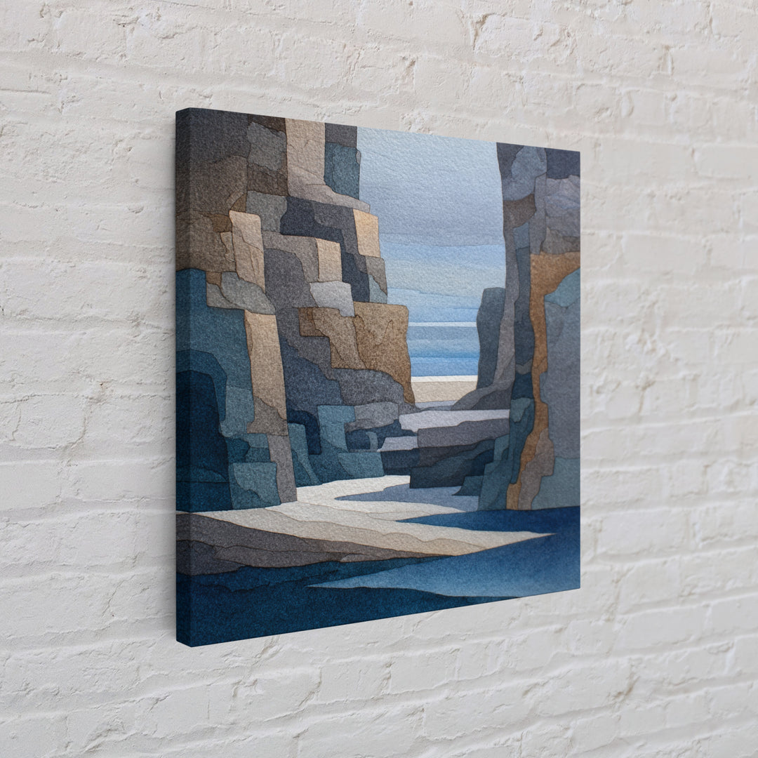 Soft Seaside Cliffs Canvas Print, Impressionist Art, Fine Art Print, Living Room Decor, Fine Art, Impression, Painting, IMP-1x1-5
