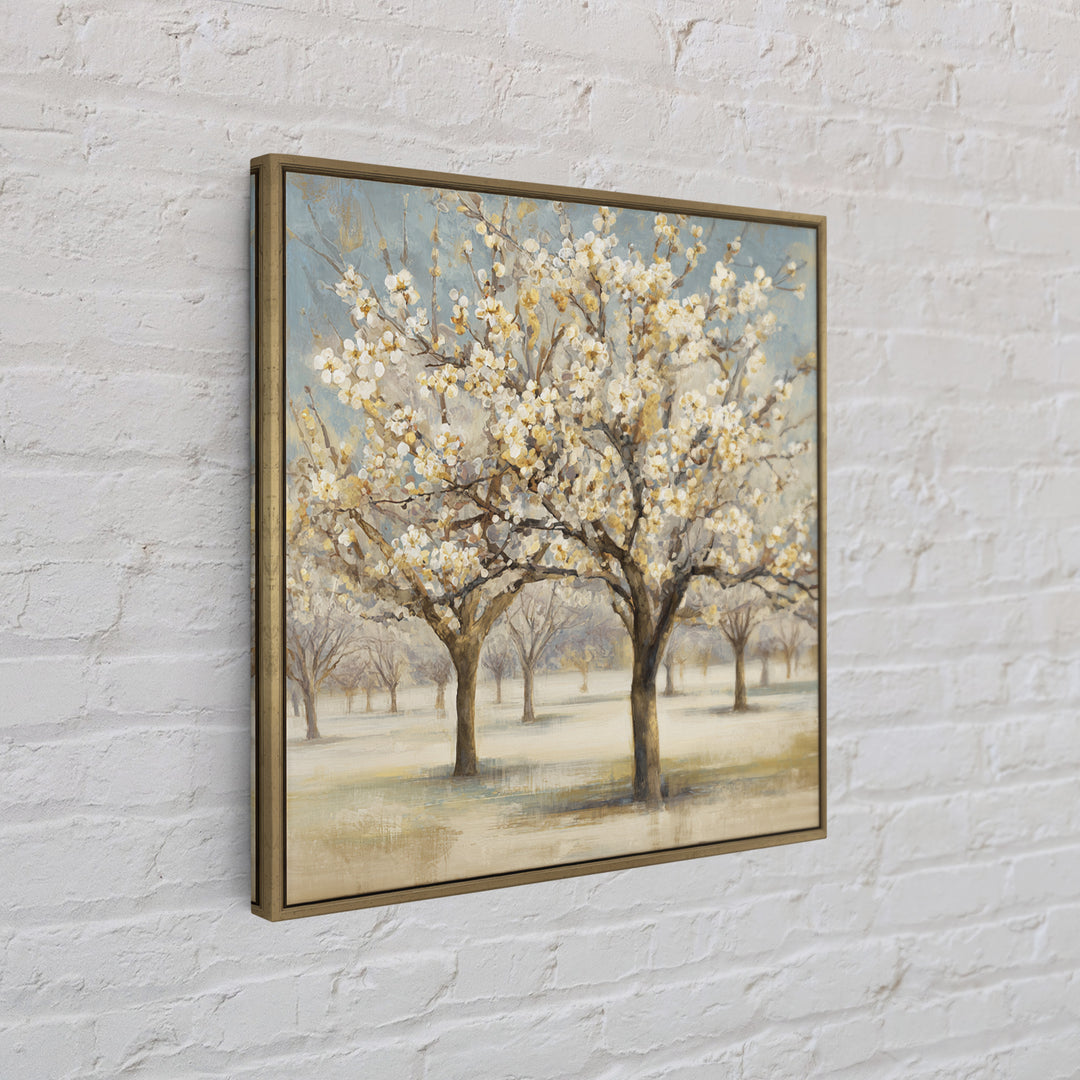 Spring Orchard with Blossoming Trees Canvas Print, Impressionist Art, Landscape Painting, Living Room Decor, Impression, IMP-1x1-6