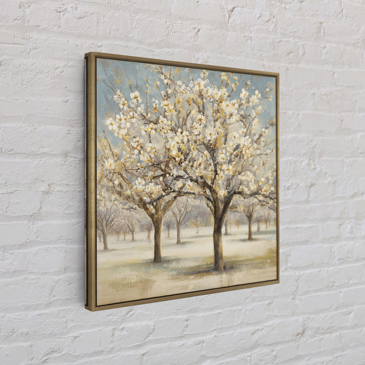 Spring Orchard with Blossoming Trees Canvas Print, Impressionist Art, Landscape Painting, Living Room Decor, Impression, IMP-1x1-6