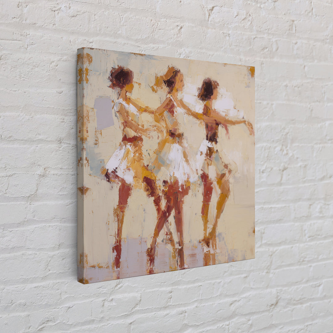 Dancers Suggested by Soft Moving Brushwork Canvas Print, Impressionist Art, Neutral Decor, Living Room Decor, Impression, IMP-1x1-63