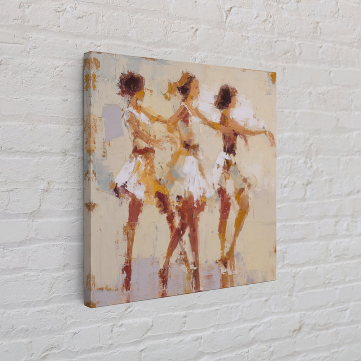 Dancers Suggested by Soft Moving Brushwork Canvas Print, Impressionist Art, Neutral Decor, Living Room Decor, Impression, IMP-1x1-63