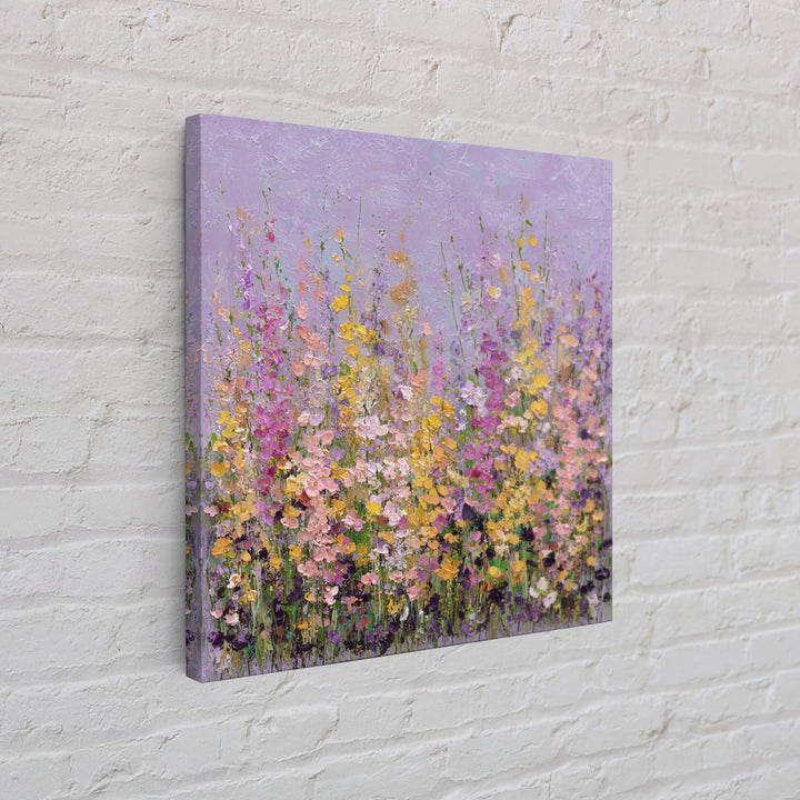 Wildflower Field in Loose Pastel Strokes Canvas Print, Impressionist Art, Fine Art Print, Living Room Decor, Impression, IMP-1x1-80