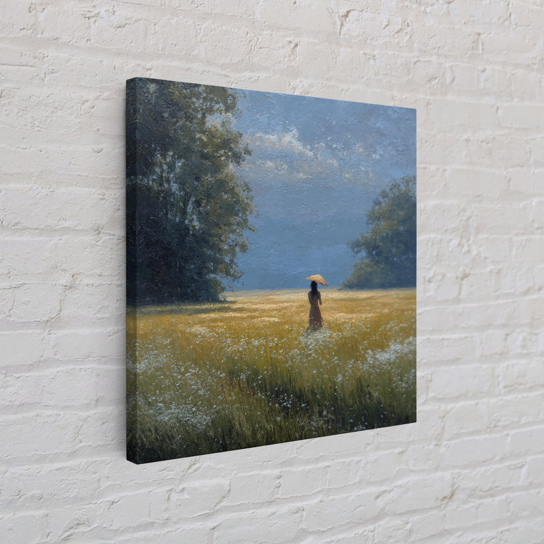 Woman with Parasol in Breezy Meadow Canvas Print, Impressionist Art, Painting, Living Room Decor, Fine Art, Impression, IMP-1x1-99