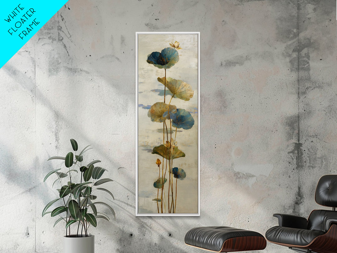 Water Lilies Floating on a Sunlit Pond Canvas Print, Impressionist Art, Minimalist Decor, Living Room Decor, Impression, IMP-1x3-13