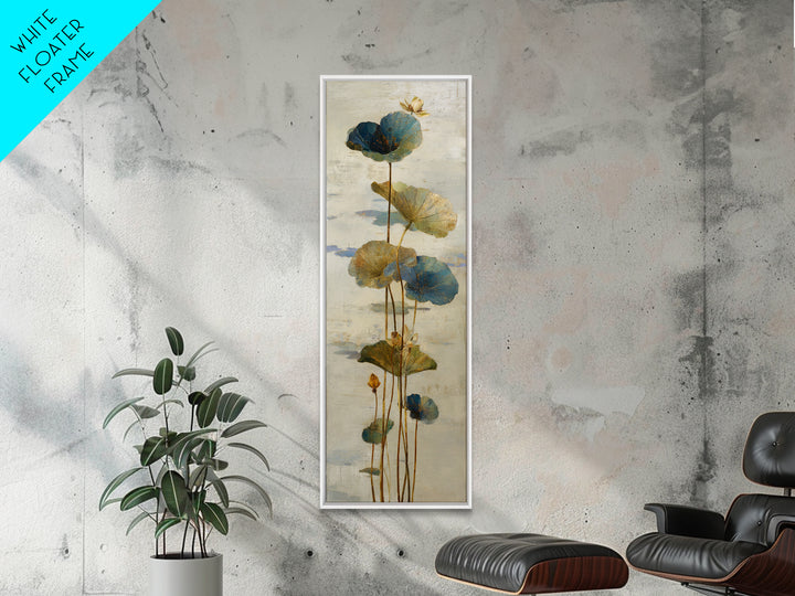 Water Lilies Floating on a Sunlit Pond Canvas Print, Impressionist Art, Minimalist Decor, Living Room Decor, Impression, IMP-1x3-13
