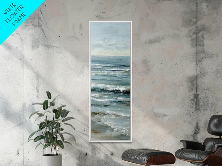 Coastal Beach Figures Framed Canvas Print, Impressionist Art, Wall Art Framed, Living Room Decor, Fine Art, Impression, IMP-1x3-31