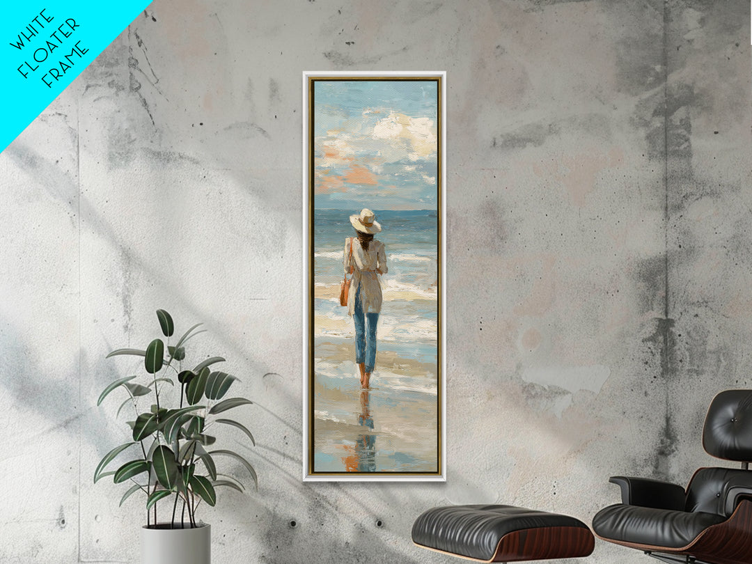Coastal Beach Figures Canvas Print, Impressionist Art, Floral Wall Art, Living Room Decor, Fine Art, Impression, Fine Art Print, IMP-1x3-55