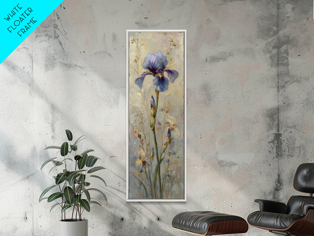 Iris Garden with Blue Violet Strokes Canvas Print, Impressionist Art, Modern Wall Art, Living Room Decor, Fine Art, Impression, IMP-1x3-56
