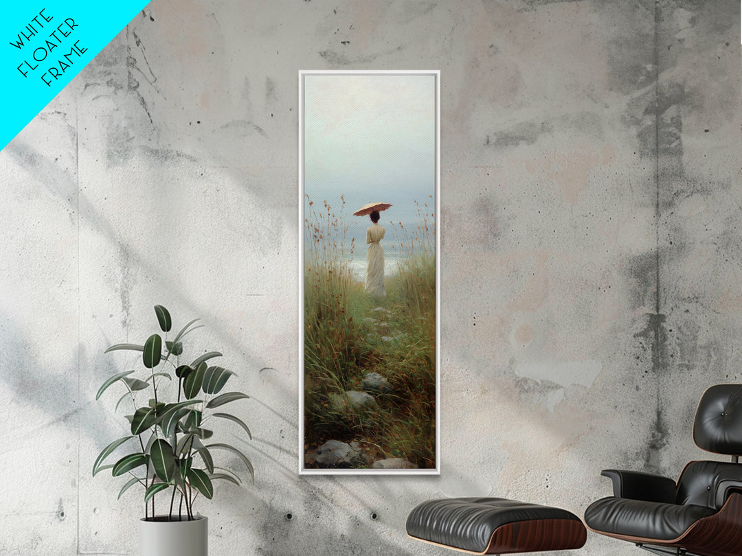 Woman with Parasol in Breezy Meadow Canvas Print, Impressionist Art, Living Room Art, Living Room Decor, Oil Painting, IMP-1x3-63