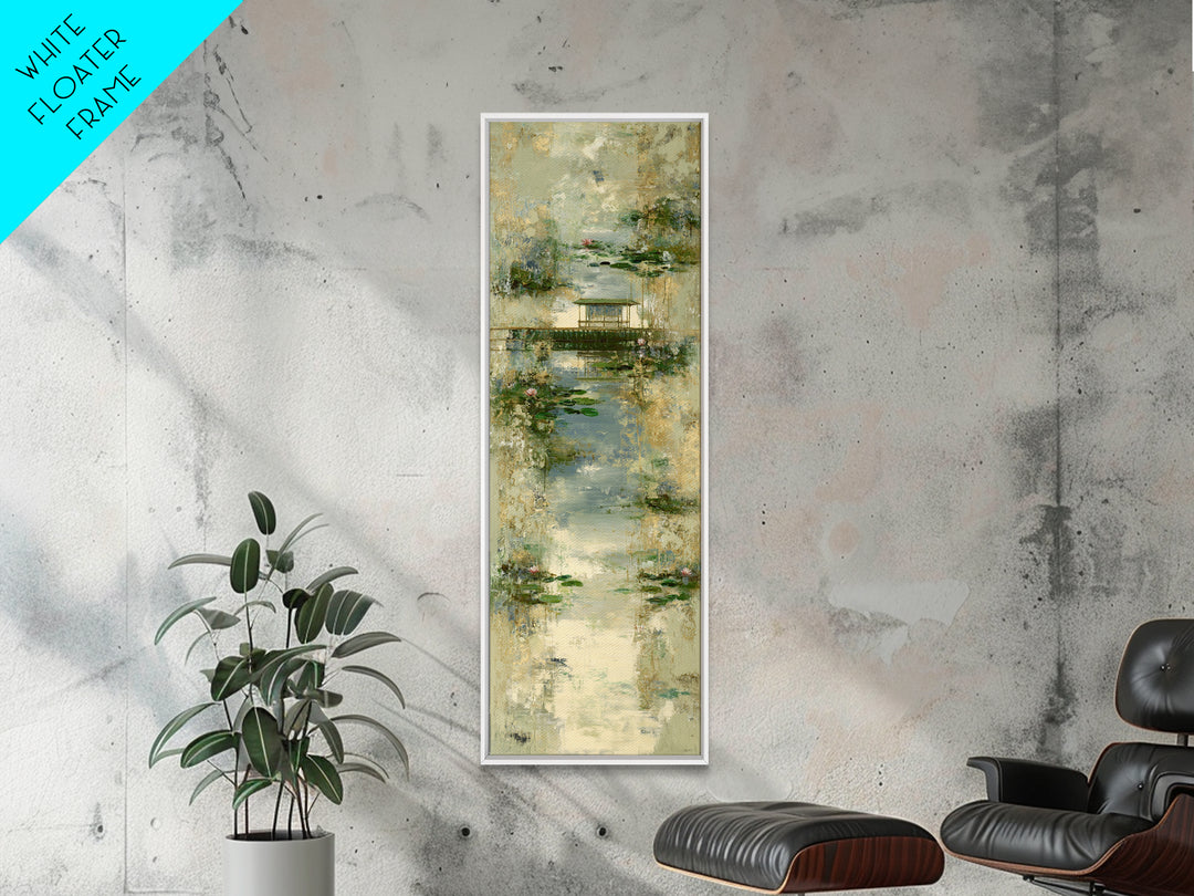 Water Garden Bridge Canvas Print, Impressionist Art, Statement Artwork, Living Room Decor, Fine Art, Impression, Art Print, IMP-1x3-78