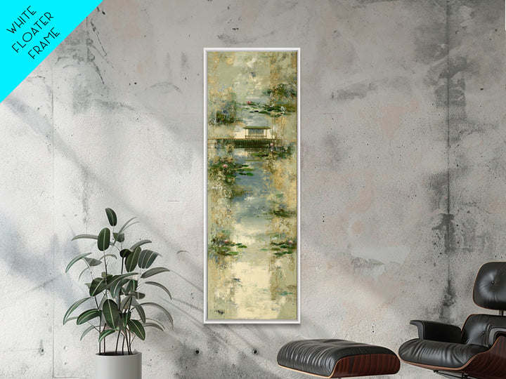 Water Garden Bridge Canvas Print, Impressionist Art, Statement Artwork, Living Room Decor, Fine Art, Impression, Art Print, IMP-1x3-78