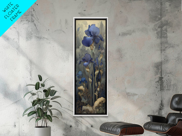 Iris Garden with Blue Violet Strokes Canvas Print, Impressionist Art, Contemporary Art, Living Room Decor, Impression, IMP-1x3-8