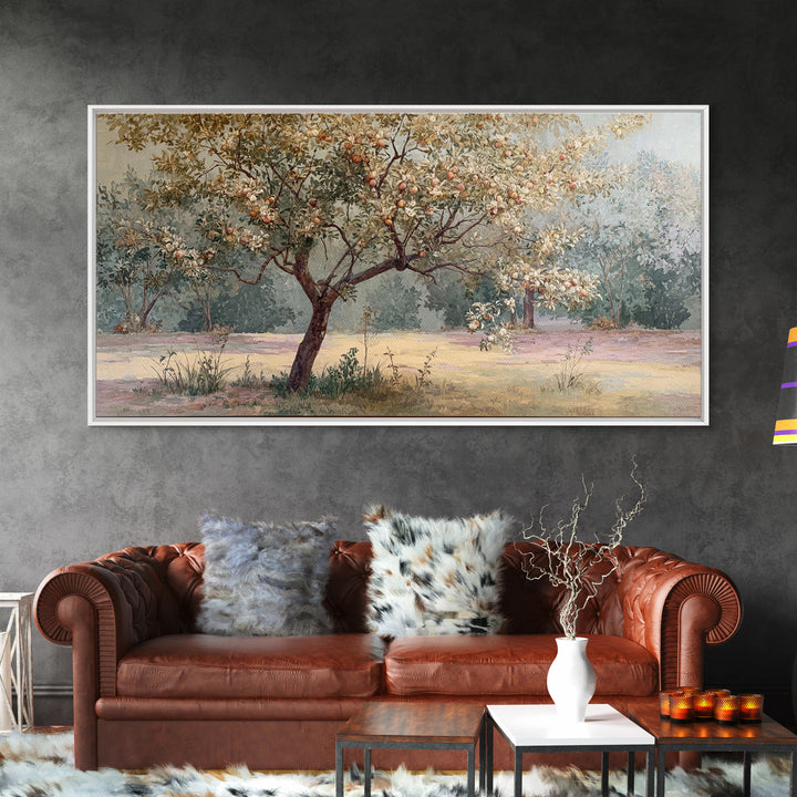 Apple Tree in Summer Orchard Framed Canvas Print, Impressionist Art, Printable Wall Art, Living Room Decor, Impression, IMP-2x1-13