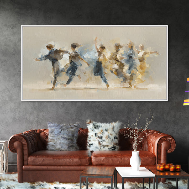 Dancers Suggested by Soft Moving Brushwork Canvas Print, Impressionist Art, Landscape Painting, Living Room Decor, Impression, IMP-2x1-59