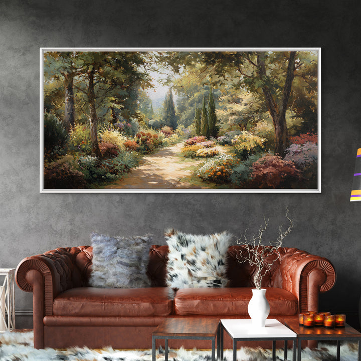 Garden Path Covered Canvas Print, Impressionist Art, Living Room Decor, Oil Painting, Impression, Abstract Painting, IMP-2x1-70