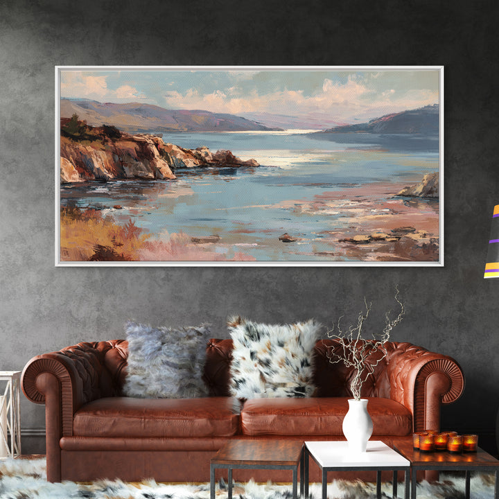 Soft Seaside Cliffs Canvas Print, Impressionist Art, Living Room Decor, Fine Art, Impression, Landscape Art, Colorful Wall Art, IMP-2x1-73