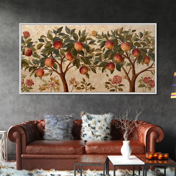Apple Tree in Summer Orchard Framed Canvas Print, Impressionist Art, Modern Wall Art, Living Room Decor, Fine Art, Impression, IMP-2x1-85