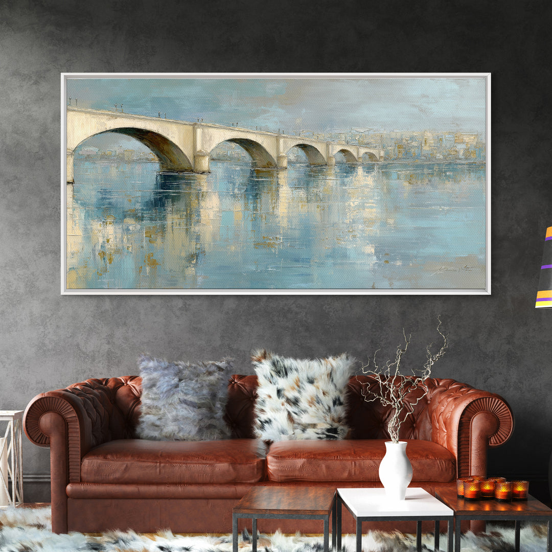 Water Lilies Floating on a Sunlit Pond Canvas Print, Impressionist Art, Living Room Wall Art, Living Room Decor, Impression, IMP-2x1-93