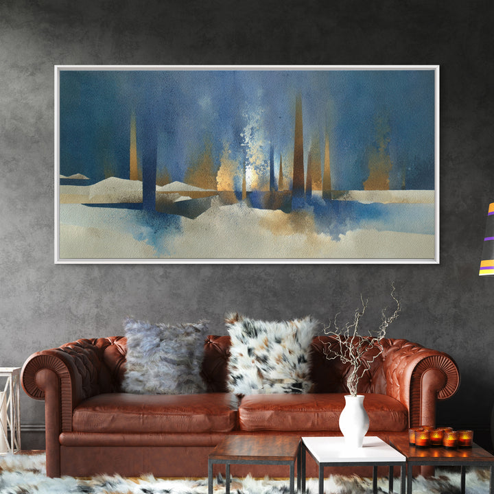 Haystacks Glowing at Golden Hour Framed Canvas Print, Impressionist Art, Floral Wall Art, Living Room Decor, Oil Painting, IMP-2x1-96