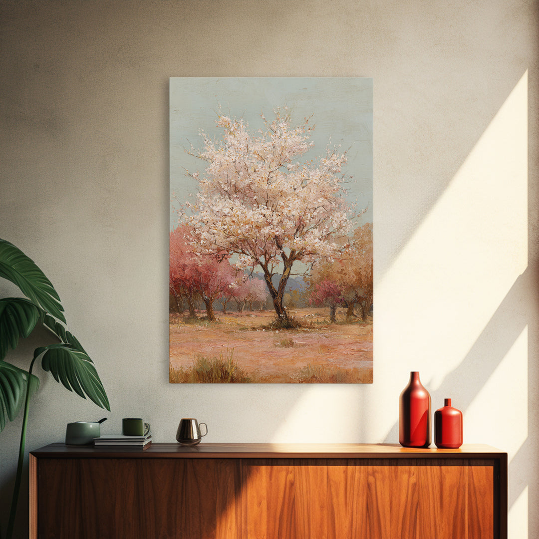 Spring Orchard with Blossoming Trees Canvas Print, Impressionist Art, Wall Art, Living Room Decor, Oil Painting, Impression, IMP-2x3-14