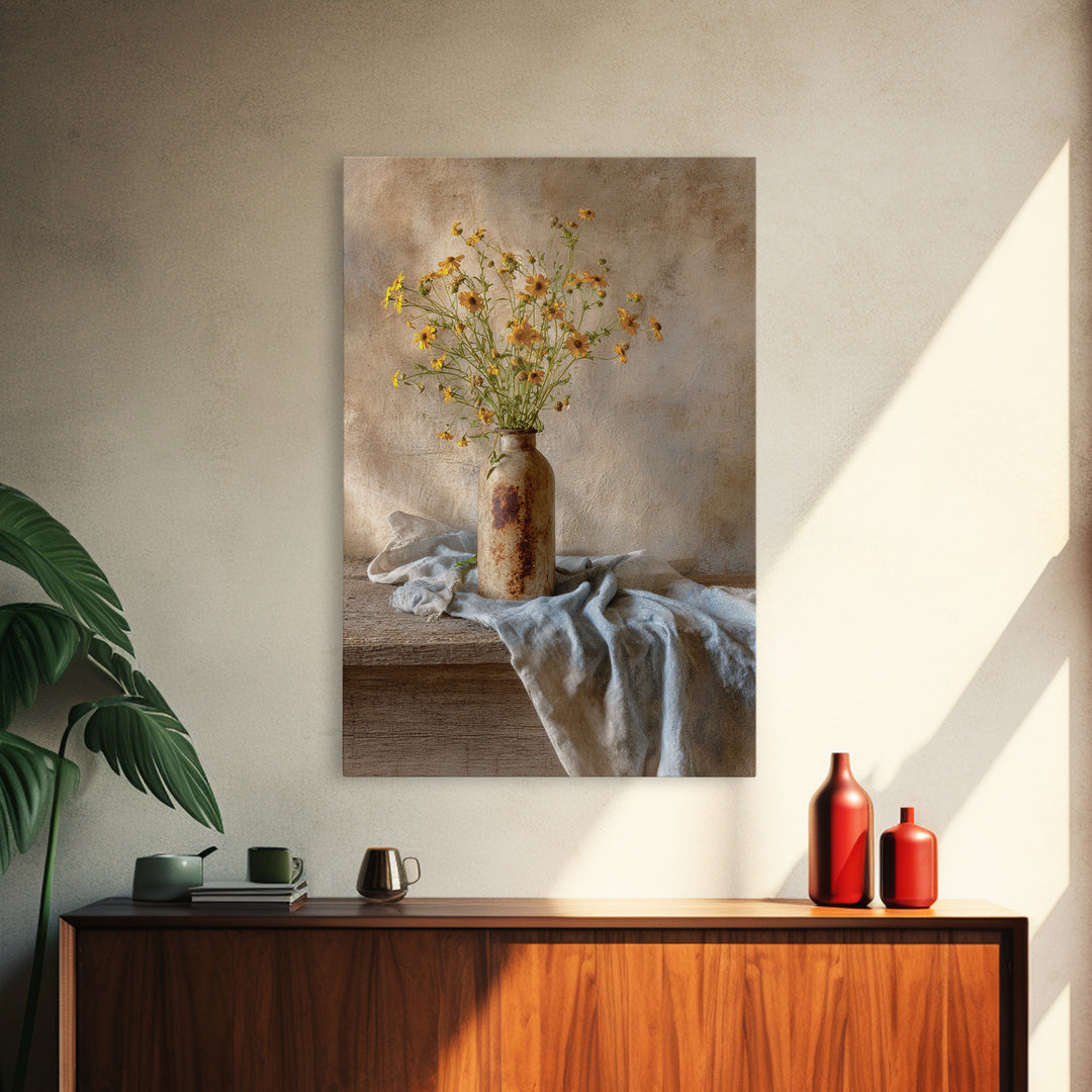 Country Lane with Flickering Sunlight Framed Canvas Print, Impressionist Art, Minimalist Decor, Living Room Decor, Impression, IMP-2x3-30