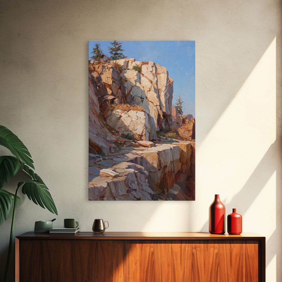 Soft Seaside Cliffs Canvas Print, Impressionist Art, Modern Wall Art, Living Room Decor, Fine Art, Impression, Living Room Art, IMP-2x3-61