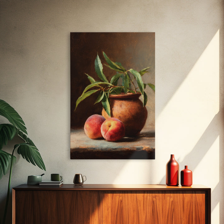 Still Life of Peaches Canvas Print, Impressionist Art, Living Room Decor, Impression, Landscape Art, Colorful Wall Art, IMP-2x3-79