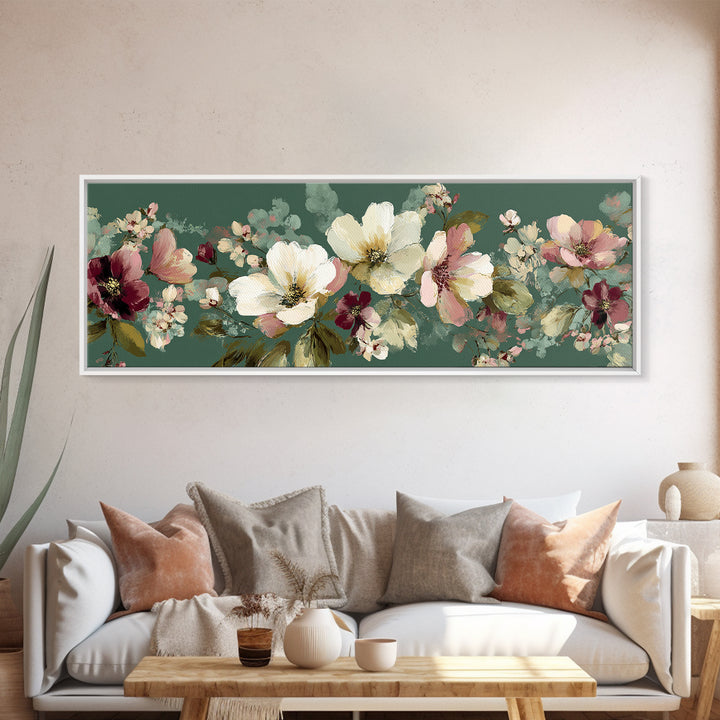 Wildflower Field in Loose Pastel Strokes Canvas Print, Impressionist Art, Textured Painting, Living Room Decor, Impression, IMP-3x1-48