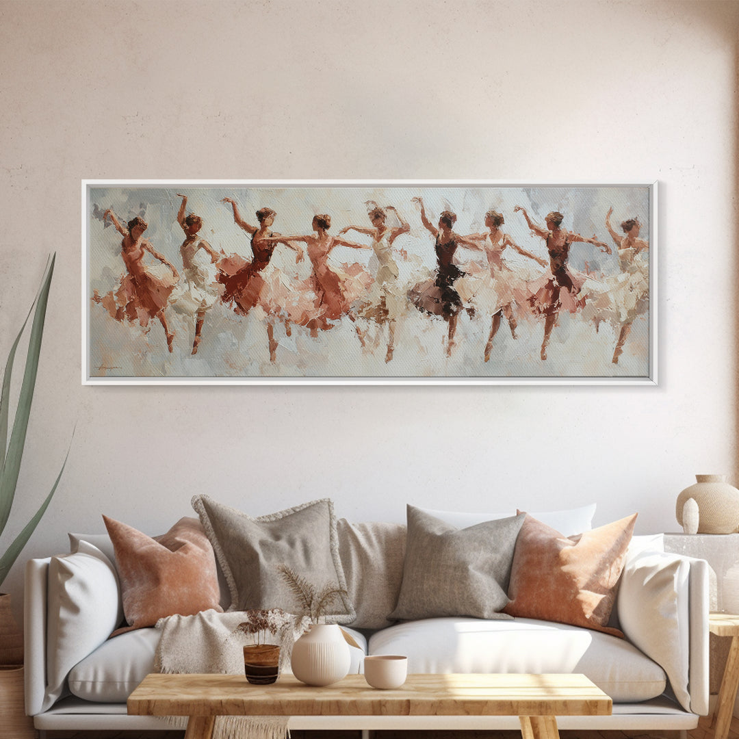 Dancers Suggested by Soft Moving Brushwork Canvas Print, Impressionist Art, Statement Artwork, Living Room Decor, Impression, IMP-3x1-7