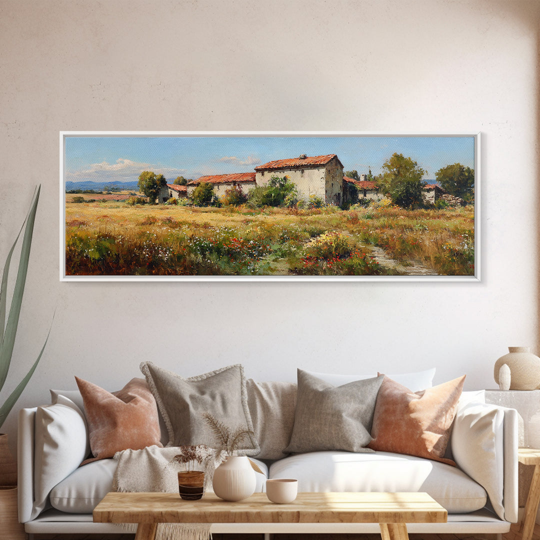 Country Lane with Flickering Sunlight Canvas Print, Impressionist Art, Wall Art Framed, Living Room Decor, Watercolor Art, IMP-3x1-86