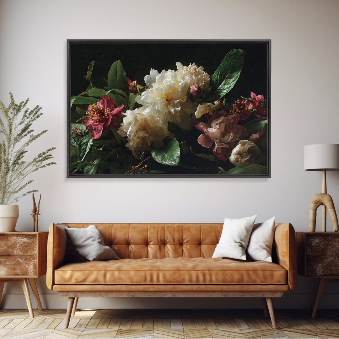 Caf Table with Flowers and Morning Light Canvas Print, Impressionist Art, Farmhouse Decor, Living Room Decor, Impression, IMP-3x2-14