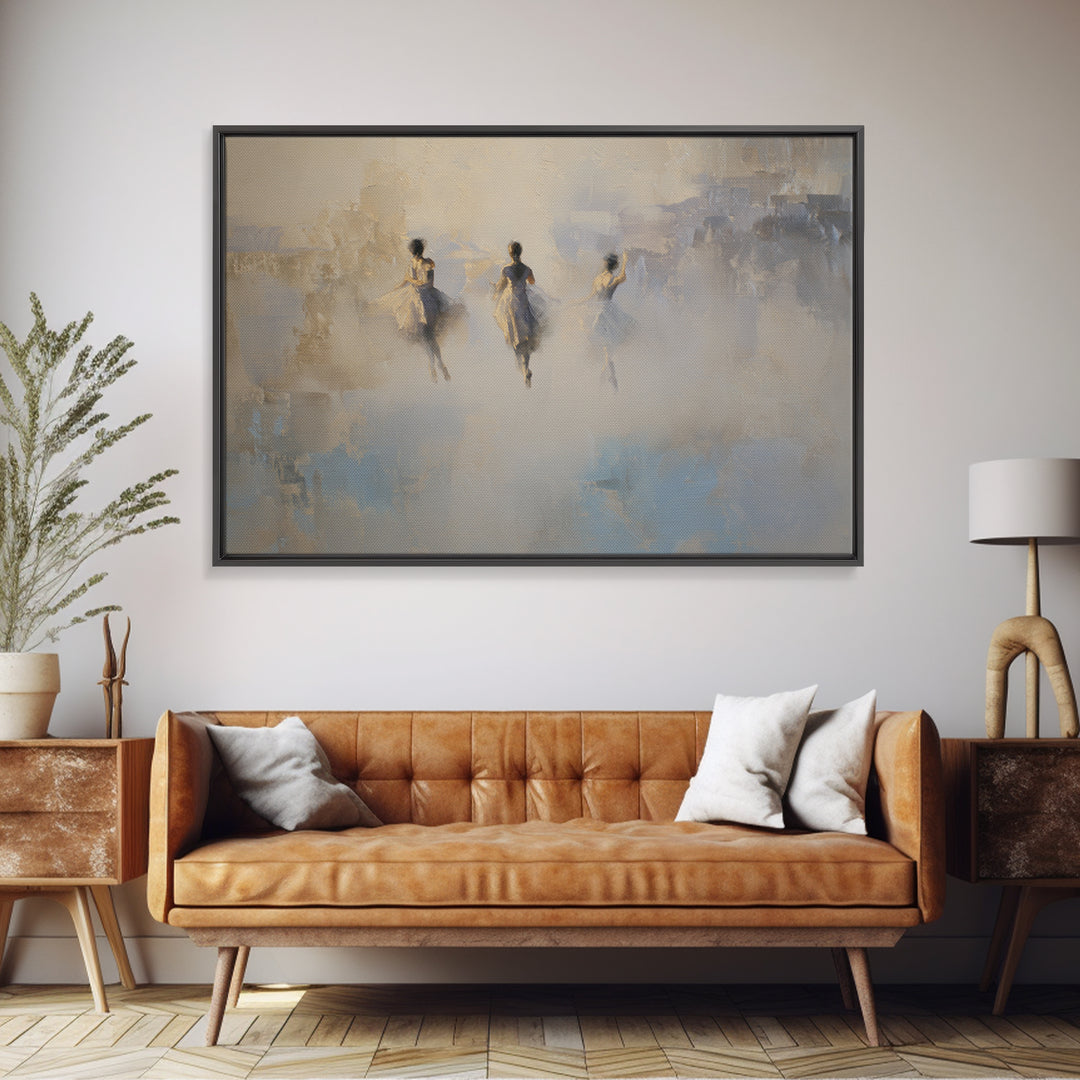 Dancers Suggested by Soft Moving Brushwork Canvas Print, Impressionist Art, Statement Artwork, Living Room Decor, Impression, IMP-3x2-19