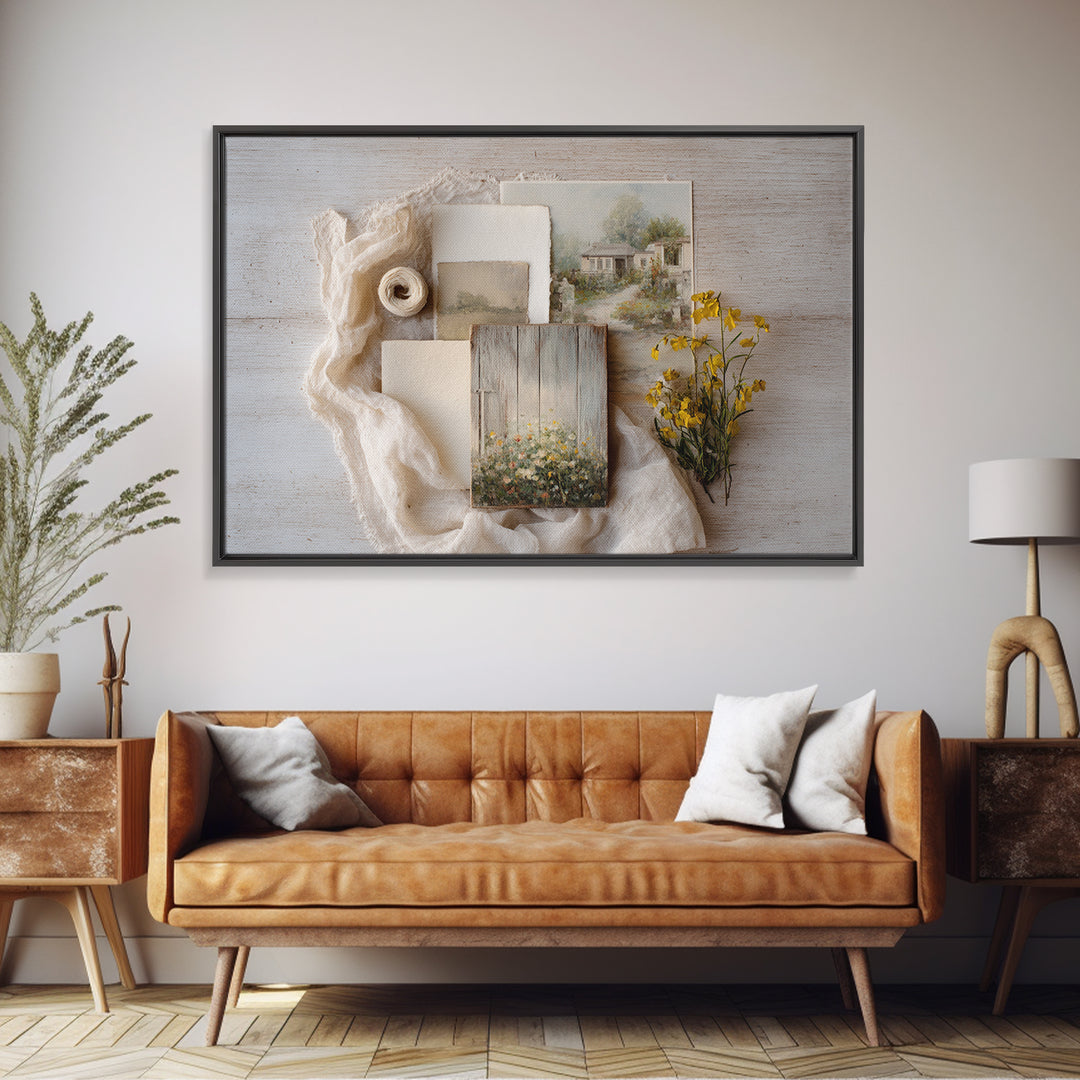 Country Lane with Flickering Sunlight Canvas Print, Impressionist Art, Wall Art Framed, Living Room Decor, Watercolor Art, IMP-3x2-26