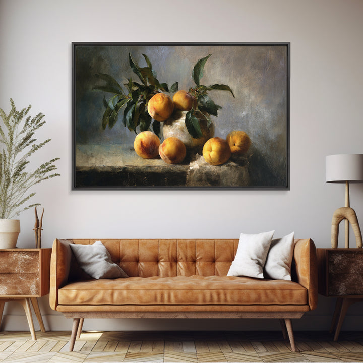 Still Life of Peaches Canvas Print, Impressionist Art, Landscape Wall Art, Living Room Decor, Impression, Luxury Decor, IMP-3x2-3