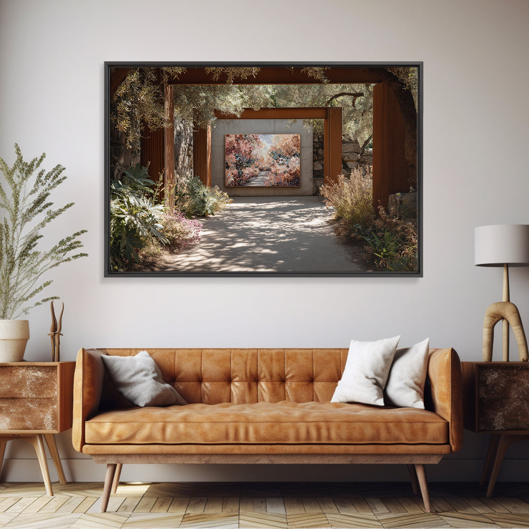 Garden Path Covered Canvas Print, Impressionist Art, Modern Art, Living Room Decor, Oil Painting, Impression, Statement Artwork, IMP-3x2-30